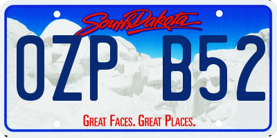 SD license plate 0ZPB52