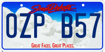 SD license plate 0ZPB57