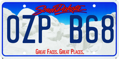 SD license plate 0ZPB68