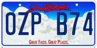 SD license plate 0ZPB74