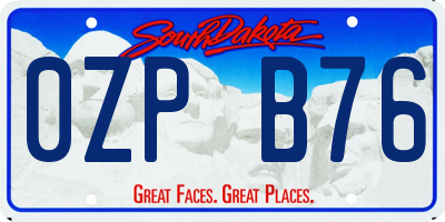 SD license plate 0ZPB76