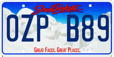 SD license plate 0ZPB89
