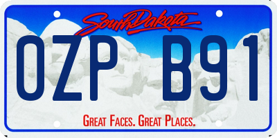 SD license plate 0ZPB91