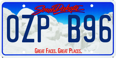 SD license plate 0ZPB96