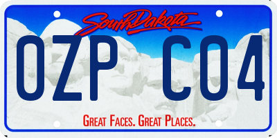 SD license plate 0ZPC04