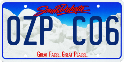 SD license plate 0ZPC06