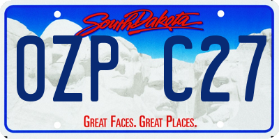 SD license plate 0ZPC27