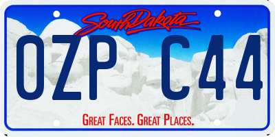 SD license plate 0ZPC44