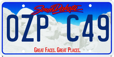 SD license plate 0ZPC49