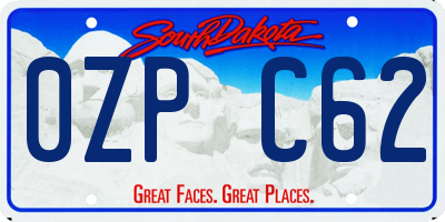 SD license plate 0ZPC62