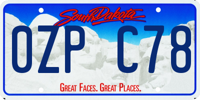 SD license plate 0ZPC78