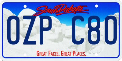 SD license plate 0ZPC80