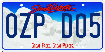 SD license plate 0ZPD05