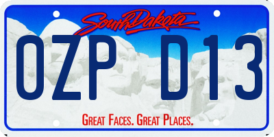 SD license plate 0ZPD13