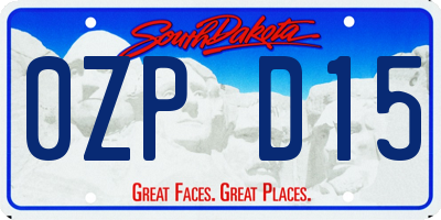 SD license plate 0ZPD15