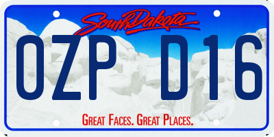 SD license plate 0ZPD16