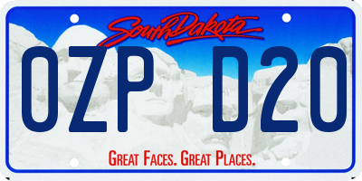 SD license plate 0ZPD20