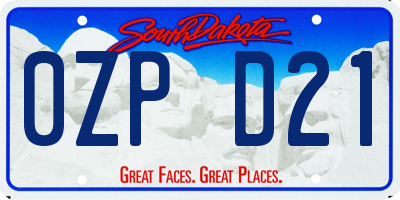SD license plate 0ZPD21