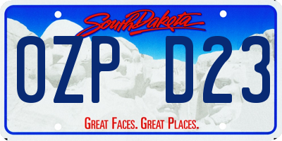 SD license plate 0ZPD23