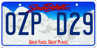 SD license plate 0ZPD29
