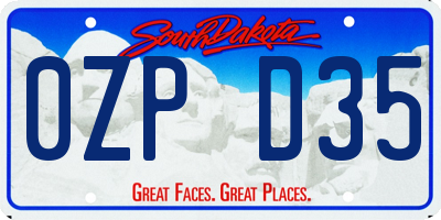 SD license plate 0ZPD35