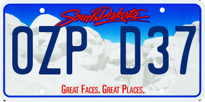 SD license plate 0ZPD37