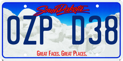 SD license plate 0ZPD38