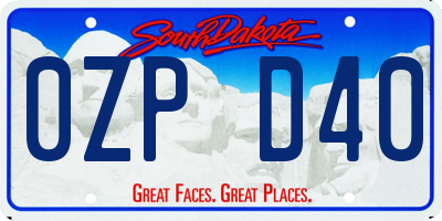 SD license plate 0ZPD40