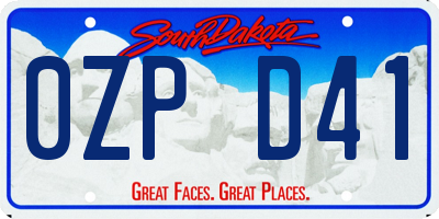 SD license plate 0ZPD41