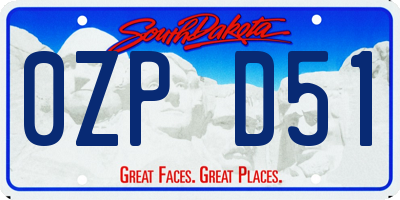 SD license plate 0ZPD51