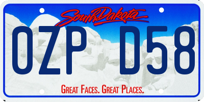 SD license plate 0ZPD58