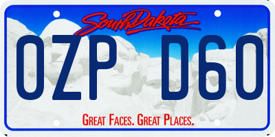 SD license plate 0ZPD60