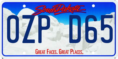 SD license plate 0ZPD65