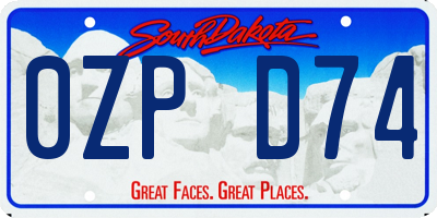 SD license plate 0ZPD74