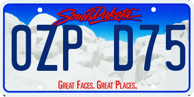 SD license plate 0ZPD75