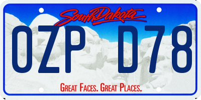 SD license plate 0ZPD78
