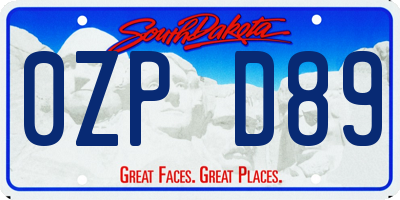 SD license plate 0ZPD89