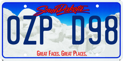 SD license plate 0ZPD98