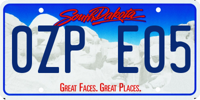 SD license plate 0ZPE05