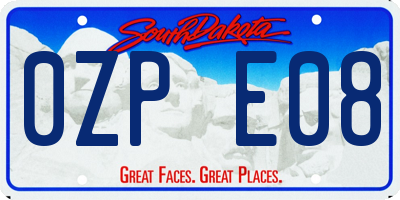 SD license plate 0ZPE08