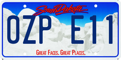 SD license plate 0ZPE11