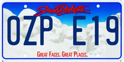 SD license plate 0ZPE19