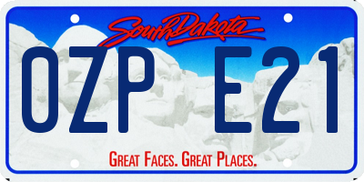 SD license plate 0ZPE21
