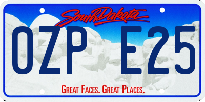 SD license plate 0ZPE25