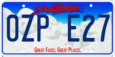 SD license plate 0ZPE27