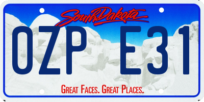 SD license plate 0ZPE31