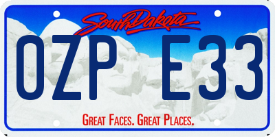 SD license plate 0ZPE33