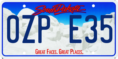 SD license plate 0ZPE35