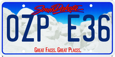 SD license plate 0ZPE36