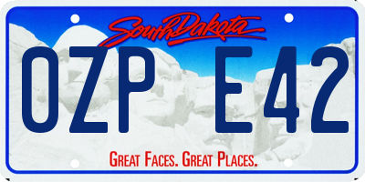 SD license plate 0ZPE42
